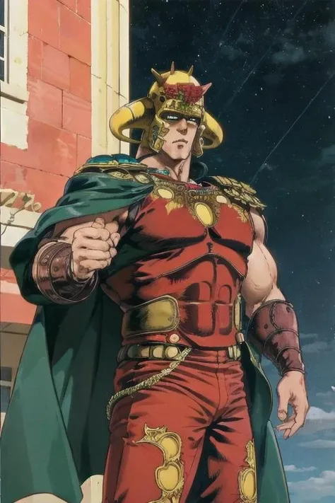 raoh,1boy,<lora:0009Hraoh:1>looking_at_viewer,pose,