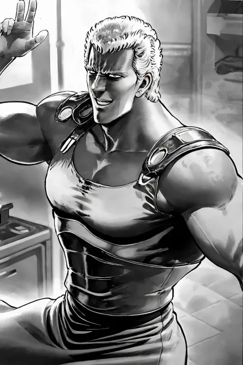 (australian man), w4x4rmor, wearing wax collared shirt, (dynamic pose), fighting stance, fantasy background, cinematic composition, covered in white liquid, pectorals, thighs, portrait, fantasy city background, walking, close up,, (best quality), (masterpiece), (highly detailed), cinematic, (detailed background), depth of field, intricate details, 8k, bara, photo of a handsome man,
