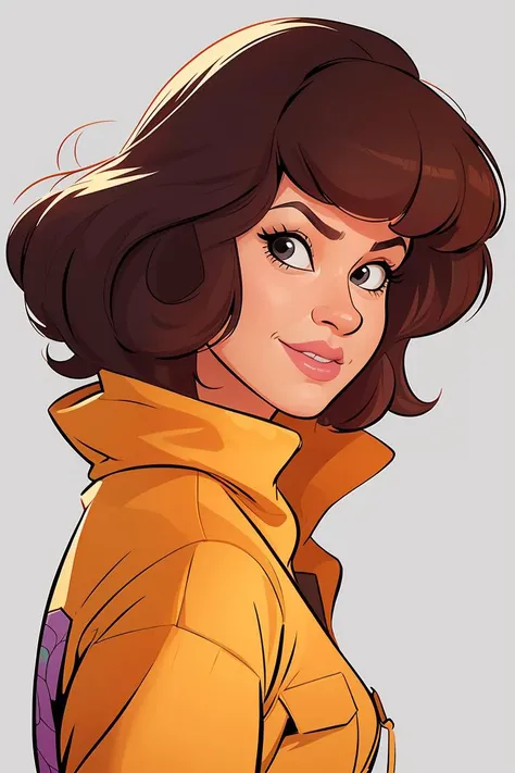 (in Pixar style:1.2),comic,portrait caricature,masterpiece, best quality,solo, 1female<lora:CARTOON_April_ONeil_TMNT_ownwaifu:1>,CARTOON_April_ONeil_TMNT_ownwaifu,female focus, simple background, <lora:aji1-portrait caricature_v2.5:0.8>