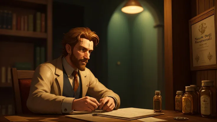 ((masterpiece:1.3,concept art,best quality,detailed)),snake oil merchant,award winning illustration