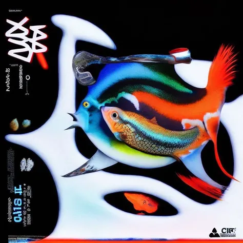 3d, render, japparii, cinema4d, photoshop, album cover, minimalism, digital, print, vibrant masterpiece of acid poster, 3d, abstract, abstract shape, Album cover, alexvx, analog, (surreal fish tank with various fishes swimming:1.4), (lingerie, latex suit:1.2), (text, logos, grid:1.3), 8k, uhd, josephmelhuish, redshift, texture, fabric, poster, black, piece of art that challenges traditional notions of beauty, samurai, white on black, rgb split, abstract shape, bevel, triad, trippy, type, typographic, vector, vibrant, vine, water, whitespace, wiesboy, wincehegedus, Zbrush,