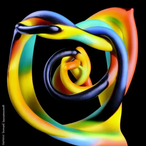 3D, render, malavika, blur, yellow, rgb split, Digital, sculpted, triad textured, sharp focus, black background