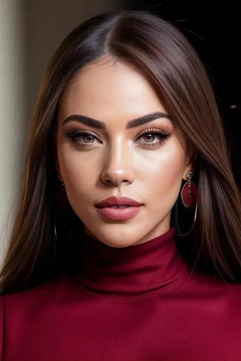 photo of extremely sexy (ElaRum3y54aC3b3c103-420:0.99), a woman as a sexy Political Scientist, a model, modelshoot style, (extremely detailed CG unity 8k wallpaper), (long peachcoloured coat, winered turtleneck,), (makeup:1.1), ((walking model catwalk:1.3)),, ((fashion show:1.2)), (looking at viewer), (detailed pupils:1.3), (modern outfit:1.2), (closeup), (masterpiece:1.5) (photorealistic:1.1) (bokeh) (best quality) (detailed skin texture pores hairs:1.1) (intricate) (8k) (HDR) (wallpaper) (cinematic lighting) (sharp focus), eyeliner, painted lips, (earrings)
