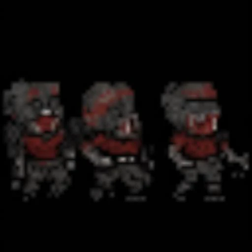 standing, motion blur, apron, chainsaw, from behind, depth of field, still life, greyscale, animal focus, abyssal ship, teeth, looking at viewer, military uniform, comic, videogame asset