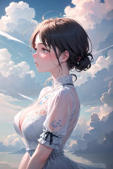 (1girl,(upper body),(double exposure of ancient sky city and cloud:1.25),multiple exposure,highly detailed,by wlop),from side,
//
1girl in a white dress made of cloudy wind, white wings,fantastic wind,flowing cloud,cloud sea