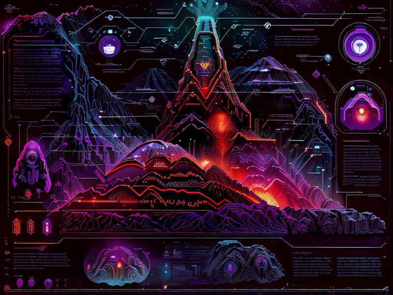 <lora:J_diagram:1.3>(bioluminescent:1.2), j_diagram, of (futuristic) (sci-fi) A ((villain:1.3)'s (hidden) hideout:1.1) in a fake, (hollowed-out volcano:1.3). (Plan:1.1) and (detailed diagram:1.2) with tunnel, rooms, kitchen, jail, jacuzzi, spa, gym, cuarters,
mysterious, surreal, highly detailed, award-winning, professional, highly detailed