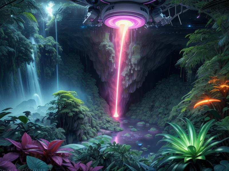 (disney:1.0)(pixar:1.4)(cartoon:1.1)(3D:1.1)(Pui)(nsfw:1.3), (UHD:1.1),
(rule of three third:1.2),(positione right:1.2),(from above),
(majestic view), (distant planet unfolds) (jungle canyon), (revealing (small spacecraft:1.5) hovering over epic landscape), filled vibrant colors (fantastical elements), sky painted hues purple, pink, orange ((tiny:1.3) spacecraft:1.3) (futuristic:1.4) (sleek design) (reflecting radiant light) (hover above lush forest:1.1) (serene forest:1.2), (waterfall cascades down from towering mountains:1.1) (mysterious mountain range:1.3), its (mist creating shimmering rainbow air), jungle teeming life, from glowing plants (bioluminescent flora:1.2) exotic creatures (alien fauna:1.3) (eerie harmonies:1.1), (spacecraft cast long shadows over jungle floor), (layers of depth),
(distant planet:1.5), (majestic view:1.4), (vibrant colors:1.3)
(hyperdetailed:1.2)
subsurface scattering, (Photorealistic:1.2), Hyperrealistic, analog style, realistic, film photography, (background visible:1.2),
(Style: highres photo, cinematic Lighting, trending on artstation, ((high quality:1.2, masterpiece:1.2)), (8k resolution), high details, incredibly absurdres, )