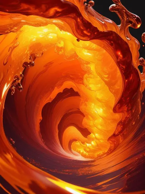 fiery cristal wave, (no background:1.1),