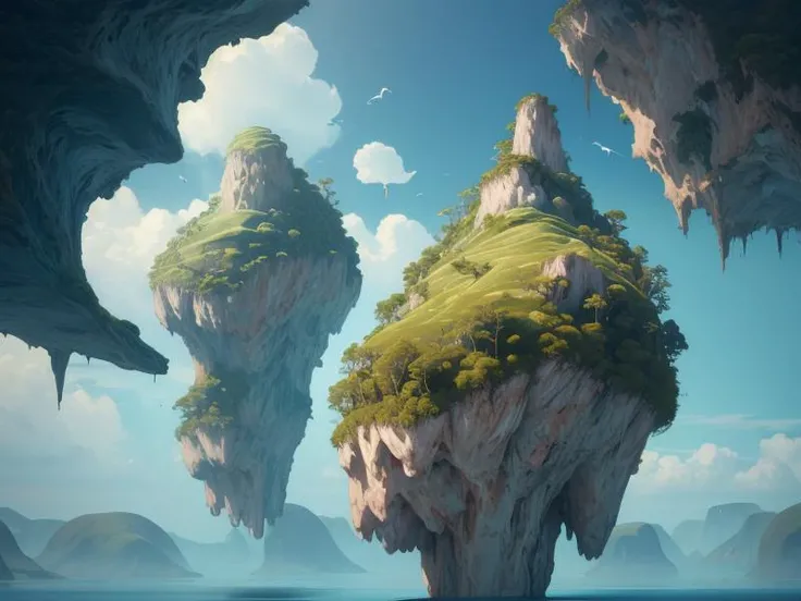 (disney:1.0)(pixar:1.4)(cartoon:1.1)(3D:1.1)(Pui)(nsfw:1.3), (UHD:1.1),
(rule of three third:1.2),(positione right:1.2),(from below),
surreal landscape (1.3) filled with floating islands, each one carrying a unique structure or creature. Some islands are inhabited by creatures resembling birds or fish, while others carry buildings or trees. The floating islands drift through the sky, creating a dreamlike and surreal atmosphere.
Image Tags: (surreal landscape:1.4), (floating islands:1.3), (unique structures:1.2), (dreamlike atmosphere:1.1), (floating islands drifting:1.0), (unique inhabitants:0.9), (surreal surroundings:0.8), (floating islands carrying buildings or trees:0.7)
(hyperdetailed:1.2)
subsurface scattering, Photorealistic, Hyperrealistic, analog style, realistic, film photography, (background visible:1.2),
(Style: highres photo, cinematic Lighting, trending on artstation, ((high quality:1.2, masterpiece:1.2)), (8k resolution), high details, incredibly absurdres, )