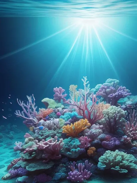 underwater rainbow, (no background:1.1),