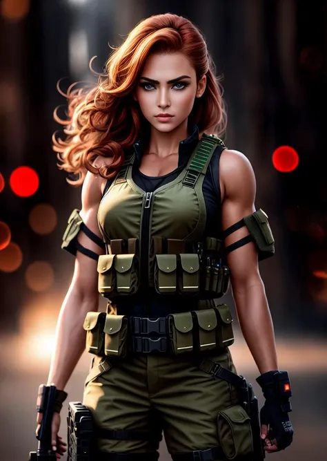 <lora:Tacticool_v1:1>, 1girl, vest, military woman on war, 4k, high-res, masterpiece, best quality, finely detailed skin, upper body, full body, (sharp focus:1.2), photo, attractive mixed woman, (beautiful face:1.1), detailed eyes, blue eyes, blond hair, luscious lips, (cat eye makeup:0.85), (large eyes:1.0), (toned body:1.2), (moody lighting:1.2), depth of field, bokeh, 4K, HDR, action pose