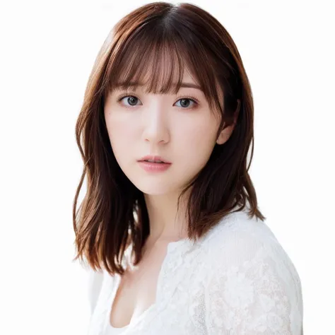 top-quality:1.3、​masterpiece、hight resolution、［1 girl in］、｛独奏｝、Raw photo、Real person、mascara, ,(Textured skin, Skin pores:1.1), (Imperfect skin:1.1) intricate detailes, face perfect, ((Photorealsitic):1.1), (Unripe, 8K:1.2)、Detailed skin、japanes、catchlight、piercings、a necklace、white walls、White Room