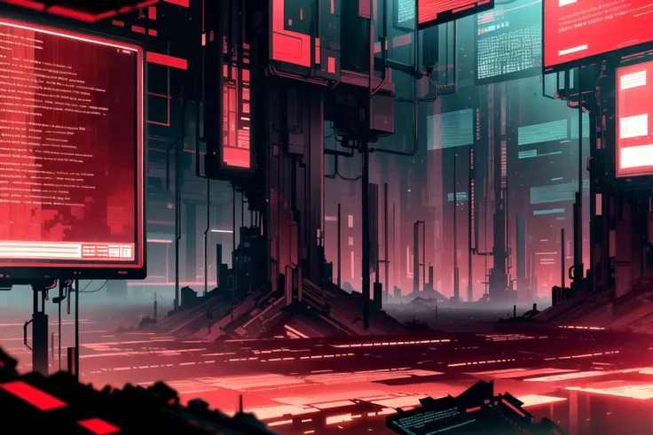 masterpiece, best quality,
remnants of war , deserted battlefield , barren lands,
<lora:MalwareTech-22:0.8>, matwaretech , scifi, cyberpunk, pixelated, malware glitch, red hues ,