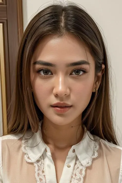 (Best quality, 8k, 32k, Masterpiece, UHD:1.2), 1girl, very detailed face, <lyco:indonesiadoll-lyco-cosiner-000003:0.9> white blouse