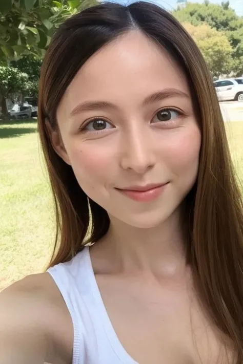Nsfw, Original face, ((Original eyes shape)) , ((Small breasts)) , flat chest adult woman,  erotic position, Point of view, nude, best quality, photo realistic portrait ,fair skin
