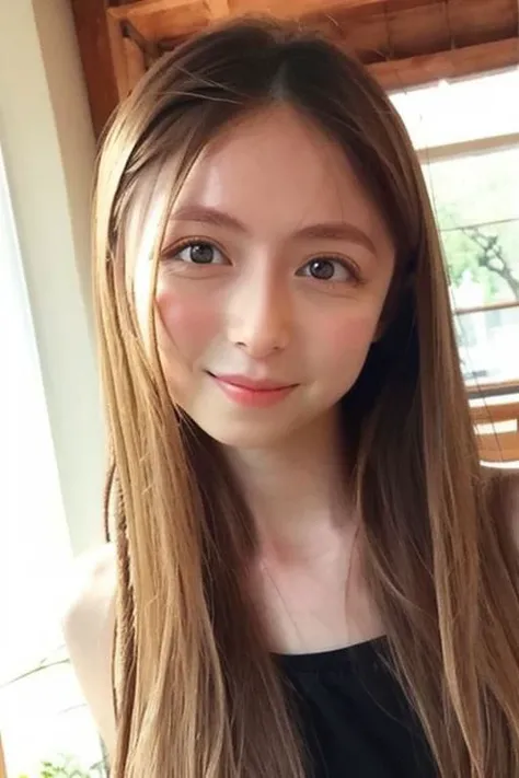 Nsfw, Original face, ((Original eyes shape)) , (((Small breasts))) , flat chest small breasts,  Seductive position, erotic position, attractive position, best quality, photo realistic portrait, pale skin long curly wavy hairsee-throughSTS