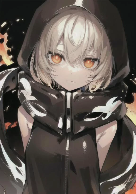 (((masterpiece))), 4k res, highly detailed, (((extremely detailed eyes))), detailed background, cinematic lighting, high quality, best quality, 4k, super detailed,focus sharp,RTX, 8K, beautiful face, strengthBRS,1girls, white hair, short hair, orange eyes, tail, brown skin, mechanical glove, hood, black clothes,sleeveless jacket,
<lora:add_detail:1.2> , <lora:strengthBRS-08:0.7>