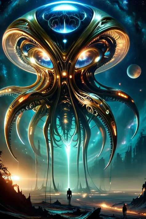 Alien-themed sci-fi style biomechanical style horror-themed (((epic-Ultra-HD-details, epic-Ultra-HD-highlights, epic-photo-same-realistic, upscaled-resolution, optimal)))A bio-mechanical forest taking over a desolate and abandoned dystopian cityscape,crumbling buildings,ruined skyscrapers,destroyed vehicles,remains,tendrils spreading everywhere,mechanical plants and flowers,mechanicals parts,bio-mechanical parts,living metal.,v3rh03v3n,kkw-detailMe-v1.0,<lora:alienzkin:0.8>,alienzkin,Ghost Diffusion,<lora:extremely_detailed:0.8>,extremely detailed,, eerie, unsettling, dark, spooky, suspenseful, grim, highly detailed,(((text))),((color)),(shading),background,noise,dithering,gradient,detailed,out of frame,ugly,error,Illustration, watermark,(((gothic ink on paper))),H.P. Lovecraft,Arthur Rackham, blend of organic and mechanical elements, futuristic, cybernetic, detailed, intricate, futuristic, technological, space themes, advanced civilizations, light leaks, lens flares . Extraterrestrial, cosmic, otherworldly, mysterious, sci-fi, highly detailed