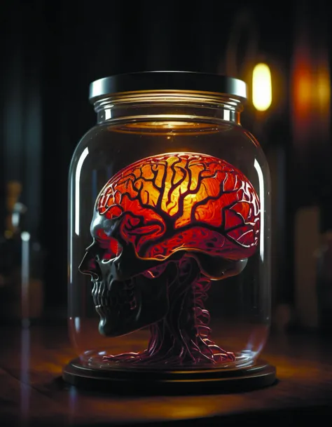 brain inside a jar,highly detailed,red and orange streaks,bubbling liquid,horror,nightmare,sharp focus,dark room,rustic metal table digital,masterpiece 8k octane render <lora:add-detail-xl:1.6> DonMn1ghtm4reXL <lora:DonMn1ghtm4reXL:0.7> <lora:lora-bloodyface-lite:0.6>