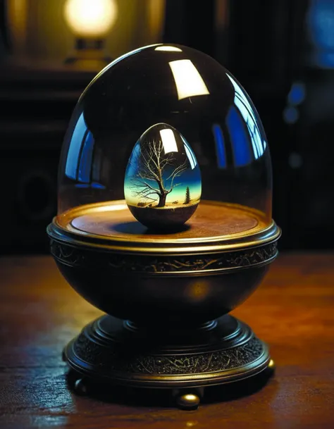 faberge - adamant egg and andel shine,hyperrealism,no blur,4k resolution,ultra detailed,style of alexander trufanov,ismail inceoglu,tyler edlin,syd mead,carlos schwabe ilya,wallace and and edward hopper,greg rutkowski,dark atmospheric,by diegocr,trending on,<lora:add-detail-xl:1.6> DonMn1ghtm4reXL <lora:DonMn1ghtm4reXL:0.7>