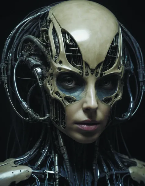 portrait of neural nightmares by yoshitaka amano and HR Giger,detailed face face face face,clear visible facial structure,hd,8k,very very very very electronic,biomechanical,biology,bio,neural machine XF IQ4,150MP,50mm,F1.4,ISO 200,1/160s,natural light,Adobe Light <lora:add-detail-xl:1.6> DonMn1ghtm4reXL <lora:DonMn1ghtm4reXL:0.7>