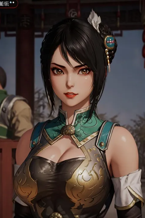 masterpiece, best quality, 1girl, big breasts, looking at viewer, chinese clothes, <lora:æå½©-000018:0.8>