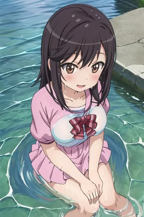 by 2 person, Two Girls, Onodera Kosaki, , smile, View your viewers, , got it, Flat Color, 2D, Anime Coloring, Jagged lines,naked,naked,,Pussy,Pussy,((Highest quality, High resolution, Pixel perfect, 4K)), (1 Girl), (Beautiful Anime Girls), Observe the audience, Perfect body,  (blush), smile、Open your mouth a little、 (naked)、(Sweat)、、Wet Hair、naked,naked,Pussy,Pussy, 、 summer、School swimming pool、dark、 Sitting