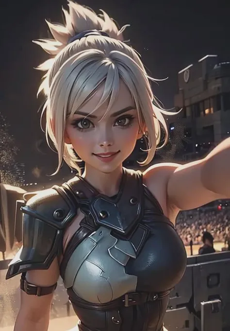 <lora:riven:0.8>, riven, smirk, seductive smile, portrait,, (acclaimed, alluring, captivating, exciting, gorgeous, striking:1.3)