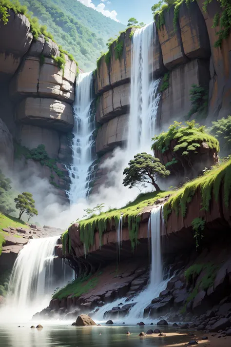 A bl8ckIC waterfall landscape