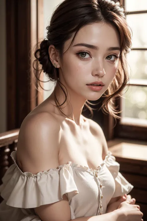 Best quality, masterpiece, ultra high res, (photorealistic:1.4), raw photo, 1girl, off shoulder