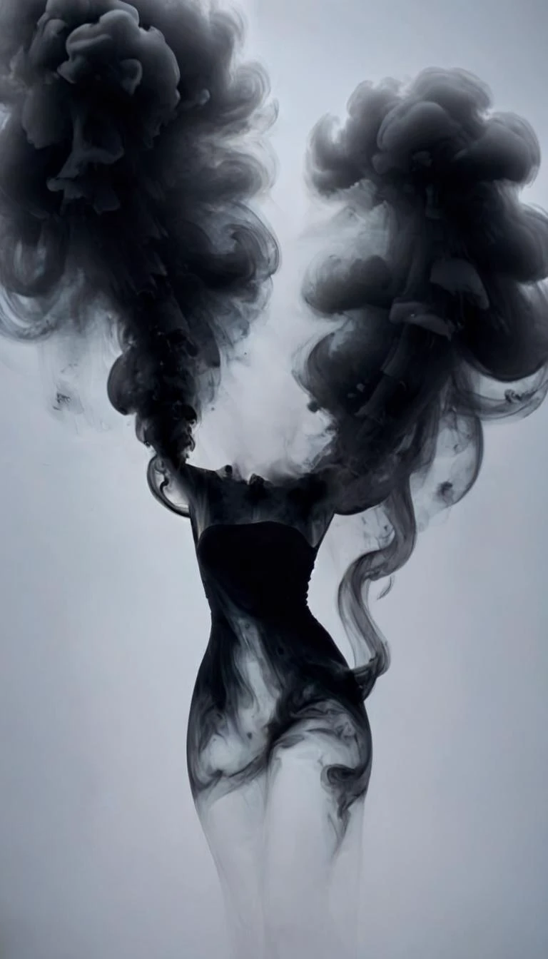 (a girl made of black smoke),dynamic vision,<lora:xl-shanbailing-1126darkness黿:1>,bailing_darkness,black smoke,
