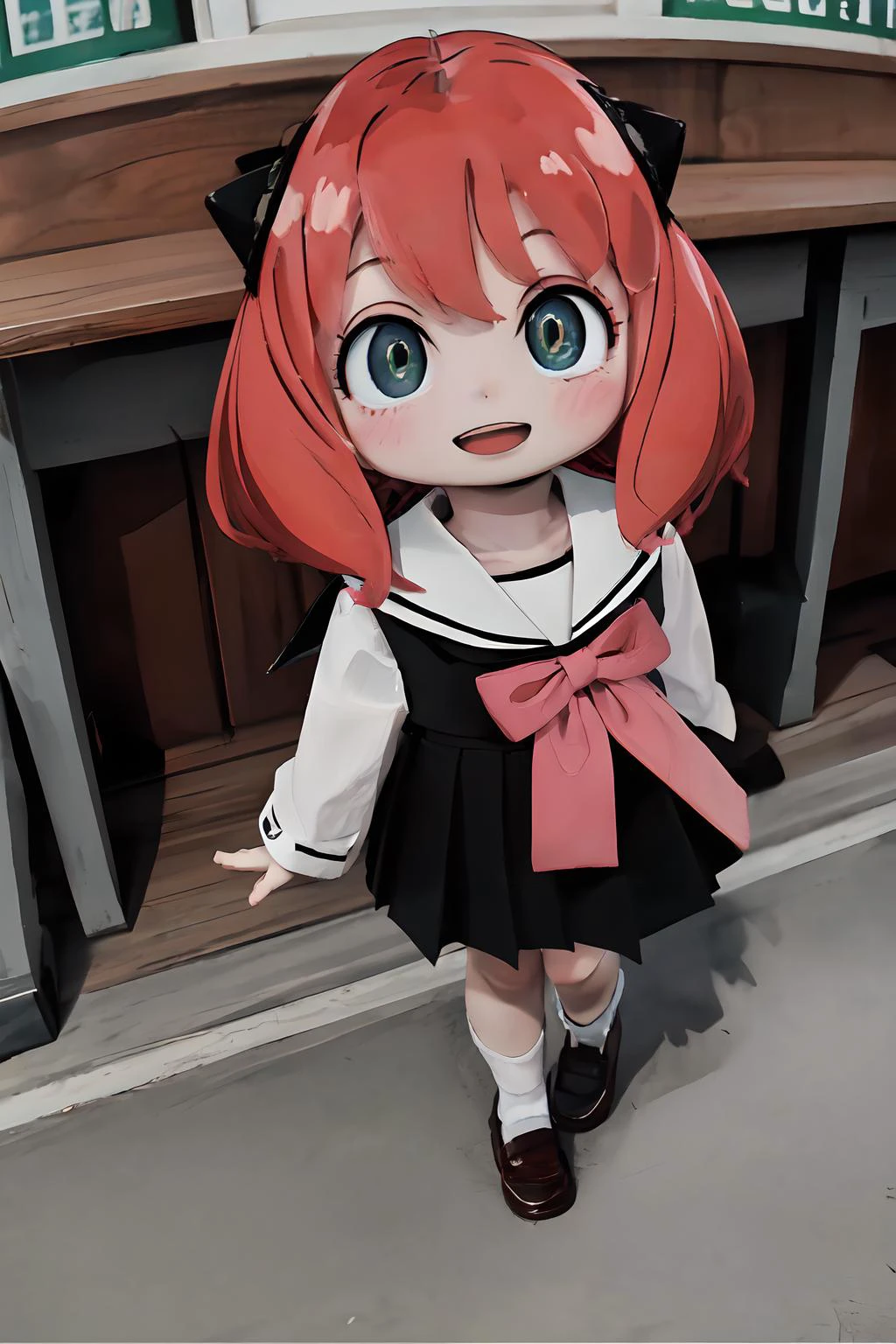 masterpiece, 1girl, solo, smile, pink hair, girl, pov, walking ,<lora:aniya:1> <lora:add_detail:-0.2>, full body, school, open mouth,
from above,