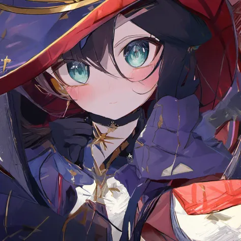 masterpiece, best quality, 1girl, monagenshin, anime, hat, looking at viewer, very detailed, high resolution, sharp, sharp image, 4k, 8k,