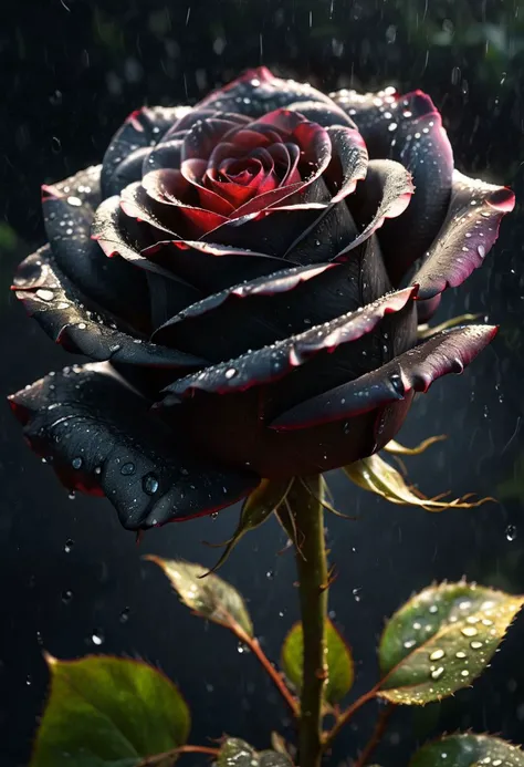 (masterpiece), realistic lighting, score_9, score_8_up, score_7_up, realistic, intricate details, hyperdetailed, extremely sharp, 4k, ,vivid colors,
((masterpiece)), ((best quality)), (ultra-detailed), absurdres, extremely detailed CG unity 8k wallpaper, Official Art,
a black rose up close illuminated by divine grace radiated with ancestral light on a rainy day
illustration, (dramatic lighting:1.1),
hyperdetailed, hyperrealistic, 8k, high quality, hi res, best quality, high quality, absurd res, volumetric lighting, reflections, polished, intricate, soft warm lighting,