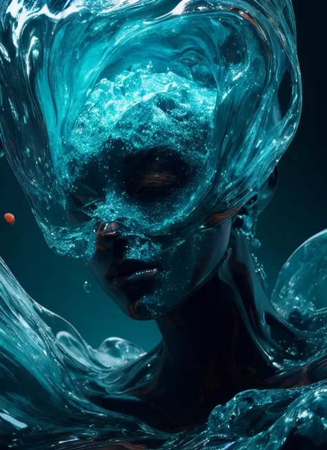 (masterpiece:1.3), (best quality:1.2), (intricate detailed:1.2), (hyperrealistic:1.2), (professional photograpy:1.1), highly detailed, absurd res, 1girl, Fluid forms of a cosmic entity in the style of James Nares, intense interplay of light and shadows, close up portrait, biomorphic portraiture, abstract and obscure, liquid translucency, bold use of negative space, flowing and solid, clean lines, minimalism, (dramatic lighting:1.1), portrait, made of colorful pulled stretched splashed translucent liquid, stained-glass, translucent iridescent bioluminescent, (liquid ice:1.2), (fashion photography:1.1)