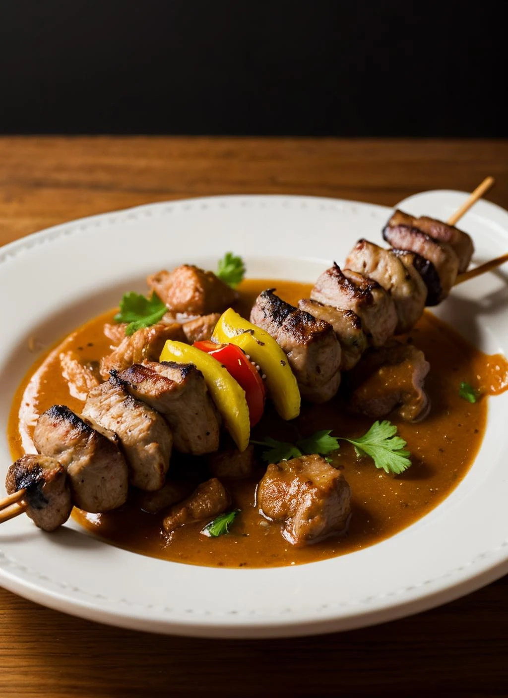 food photography, shish kebab
