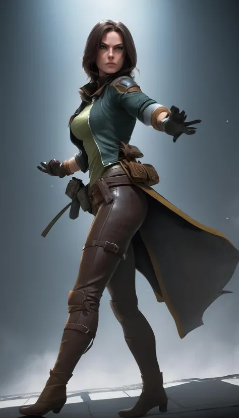 Cinematic scene, hero view, female rogue <lora:3d_xl_v3:1>, action pose, detailed background, masterpiece, best quality, high quality, absurdres