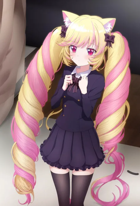 <lora:Ñеализм 3d и аниме:-0.5>, <lora:ÐоÑка-девоÑка из Ñок ÑоÑ(Himeko, very long hair, red eyes, hair bow, twin_drills, twintails, long hair,cat ears, yellow cat ears,):0.7>, Himeko, very long hair, red eyes, hair bow, twin_drills, twintails, long hair,cat ears, yellow cat ears