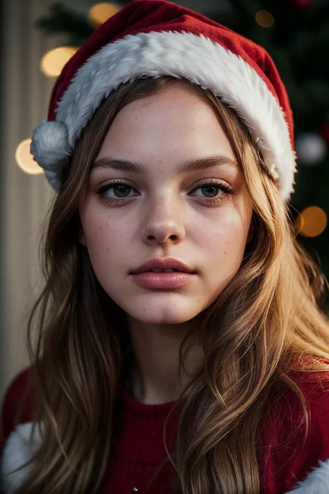 photo of beautiful (4l4n4bc:0.99), a woman with perfect blonde hair, closeup, wearing (santa claus hat, jumpsuit:1.1), (christmas party, garlands:1.1), modelshoot style, (extremely detailed CG unity 8k wallpaper), professional majestic photography, (Leica M6 Camera), 24mm, exposure blend, hdr, faded, extremely intricate, High (Detail:1.1), Sharp focus, dramatic, soft cinematic light, (looking at viewer), (detailed pupils), 4k textures, elegant, ((((cinematic look)))), soothing tones, insane details, hyperdetailed, low contrast, (epicPhoto)