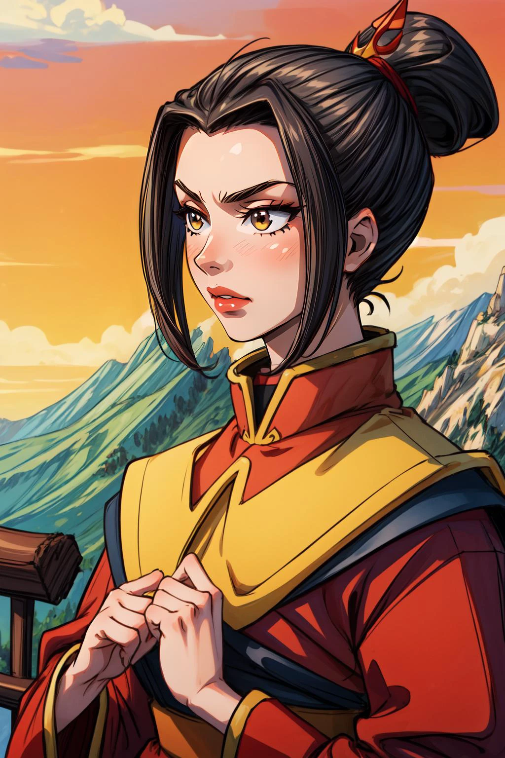 (masterpiece, best quality), intricate details,
<lora:Azula:0.8> Azula, 1girl, solo, <lora:add_detail:0.6> <lora:more_details:0.4>