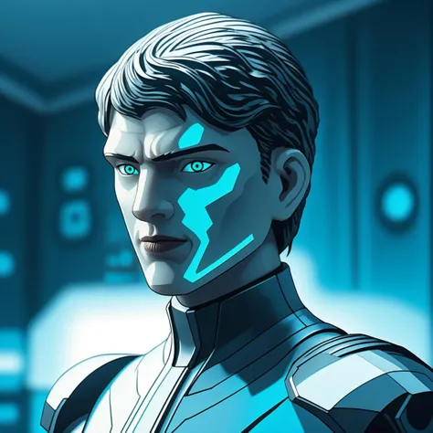 <lora:Lucas:1> Lucas, cyberpunk superhero, cyber warrior, wearing a shiny black and green suit, (green glowing eyes:1.2), DonMFr0stP4nk sci-fi, science fiction, sci-fi action scene, multi colored lights in background, fine details best quality, hyperdetailed face, character design, moody, film grain, dark, highly detailed <lora:DonMFr0stP4nk-000006:1>
