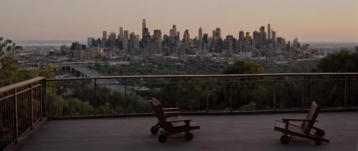 cinematic film still of <lora:Film Grain style:0.6> Film Grain:1 style
<lora:Kodak Motion Picture Film Style v4:0.2>
<lora:Chiaroscuro Lighting Style:0.6> Chiaroscuro Lighting Style
<lora:Ron Fricke style:0.4>
a large city with a lot of buildings,outdoors,tree,no humans,window,chair,ground vehicle,building,scenery,motor vehicle,stairs,city,railing,cityscape,house , realistic, realism, movie still, film grain, kodak film, film contrast, film color, cinematography, documentary, photography, 70 mm film, 65 mm film, Todd-AO, Todd-AO 35, 8K resolution, Ron Fricke film director style, Ron Fricke film directing style, Ron Fricke style, shallow depth of field, vignette, highly detailed, high budget, bokeh, cinemascope, moody, epic, gorgeous, film grain, grainy