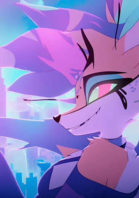 <lora:queenbee>,queenbee,solo,furry character,furry art,detailed fur,detailed eyes,girl,female,fox,femenine body,sexy,profesional photo,cinematic lighting,looking at viewer,sexy view,four arms,smiling,portrait photo,city in background,