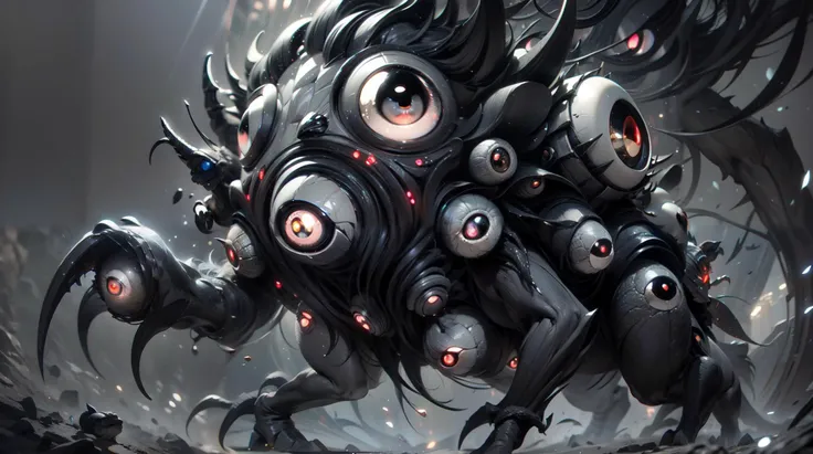 (masterpiece, best quality, fullscreen), [(full body:0.1)::0.2] (photo of a Precise mind control [magical being:creature:0.2]:1.3), (Old World Equine body with Amphibian head and with many Four-Fingered Hands:1.4), (many many Compact very glowing Gray eyes:1.7), (staring at the viewer:1.3), (huge visible brain:1.5), , (Opaque Mesmerizing skin texture:1.6, (Intense Turquoise Ethereal Light lighting:1.5), (background in dreamy kingdom with A gate guarded by mythical creatures, such as majestic dragons or graceful unicorns and Creating Illusions on a Larger Scale:1.3), <lora:EFFECT ManyEyedHorrorAI:0.6> (manyeyedhorrorai:1.0), <lora:EFFECT Tyndall effect_Light v1.1:0.1>, (saturated [light blue|pure white] global lighting:1.4), <lora:MONSTER CuteCreatures:0.4> Cu73Cre4ture, (<lora:MONSTER AbstractMonster:0.7> abstractmonster:1.2), <lora:LIGHT epi_noiseoffset2:0.2>, <lora:QUALITY kkw-better-v1.0a:0.4>, <lora:QUALITY add_detail:0.3>, (Full body Shot, Shallow Focus Shot, Low Angle Shot:[1.2:0.5:0.1]), heavily detailed, (asymmetric composition:1.6), (sharp focus), <lora:EFFECT Magic card fakemtg_label:0> fakemtg, intricate, elegant, highly detailed, centered, digital painting, artstation, concept art, smooth, sharp focus, illustration, artgerm, adam bosch, WLOP