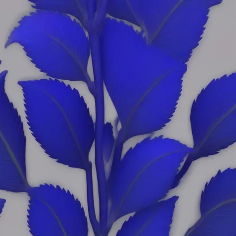 Lush Royal Blue Clump-Forming Undulate plant, Fine Texture Elongated Culm, Rough, Undivided Palmate leaf, Fan-shaped Venation, Alternate, Entirely Lobed Leaf Margin,