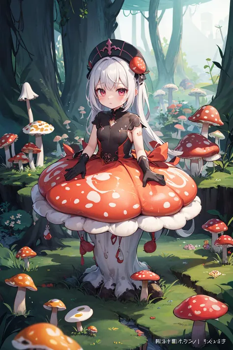 ((masterpiece)), (best quality), official art, extremely detailed CG, unity 8k wallpaper, ultra detailed,
1girl, 
Natural Small Coral-like Warty mushroom, Tuberculate Texture, Scaly, Symbiotic Connection, Caldera, Saprophytic, Gleaming,  Cap Margin Ridged Pileus,,Sensitive Bruising,,Hymenium with Ridges,  __mushrooms/Poisonous-Properties,|__mushrooms/Medicinal-Properties, , 
psychedelic art,