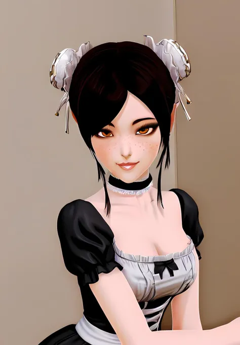 <lora:Lin:0.8>, Lin, 1girl, solo, smirk, portrait, maid, gothic, eyelashes, eyeliner,, (seductive, alluring, charming:1.3), (high details, 8k:1.3)