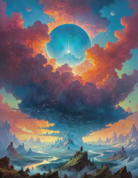 A cloud absorbing the entire cosmos, cinematic landscape, by Jacek Yurka, Kelly Freas, Filip Hodas, Paul Lehr, Dan Mumford, Max Ernst, Roger Dean, Caspar David Friedrich, Barclay Shaw, Jeffrey Smith, Dan McPharlin, best, pure, ambient, creative, positive, attractive, detailed, shiny, gorgeous  film photography style, light grain, medium grain, heavy grain, <lora:FILM_PHOTOGRAPHY_STYLE:0.5> <lora:bl4ckl1ghtxl:0.5> bl4ckl1ghtxl <lora:add-detail-xl:0.7>