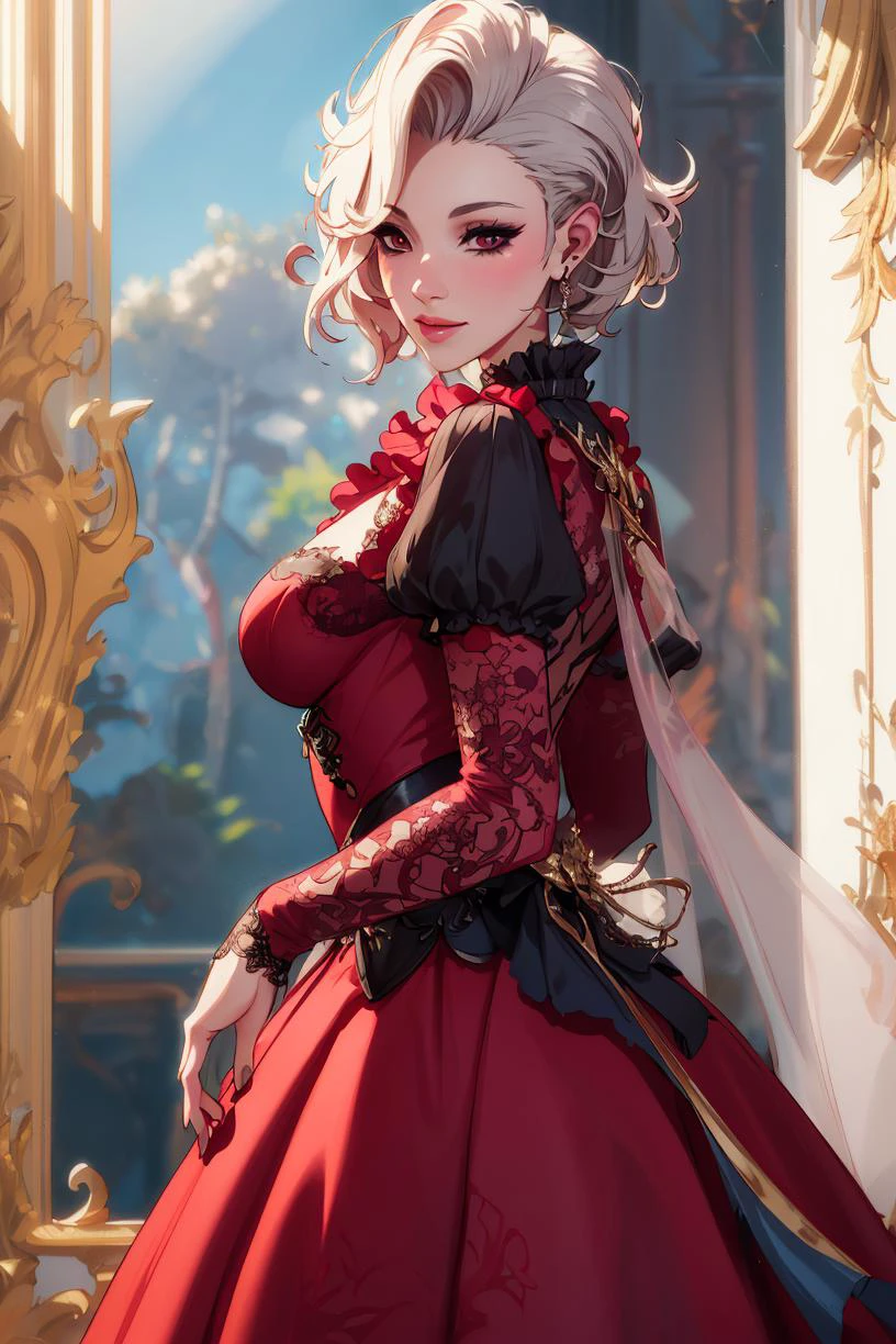 1girl, solo, veil, portrait of astarion,<lora:Char_bg3-Astarion:3>, red ballgown, grandeur, inspiring, masterpiece, best quality
