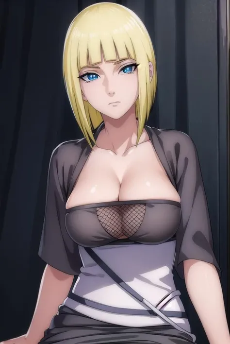 samui, <lora:samui-lora-nochekaiser:1>,
samui, blue eyes, blonde hair, short hair, bangs, blunt bangs,
BREAK cleavage, fishnets, dress, grey dress, skirt, grey skirt,
BREAK cowboy shot, looking at viewer,
BREAK indoors,
BREAK <lyco:GoodHands-beta2:1>, (masterpiece:1.2), best quality, high resolution, unity 8k wallpaper, (illustration:0.8), (beautiful detailed eyes:1.6), extremely detailed face, perfect lighting, extremely detailed CG, (perfect hands, perfect anatomy),
